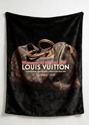 Luxury Vintage LV Speedy Bag Flannel Sofa Throw Blanket 475